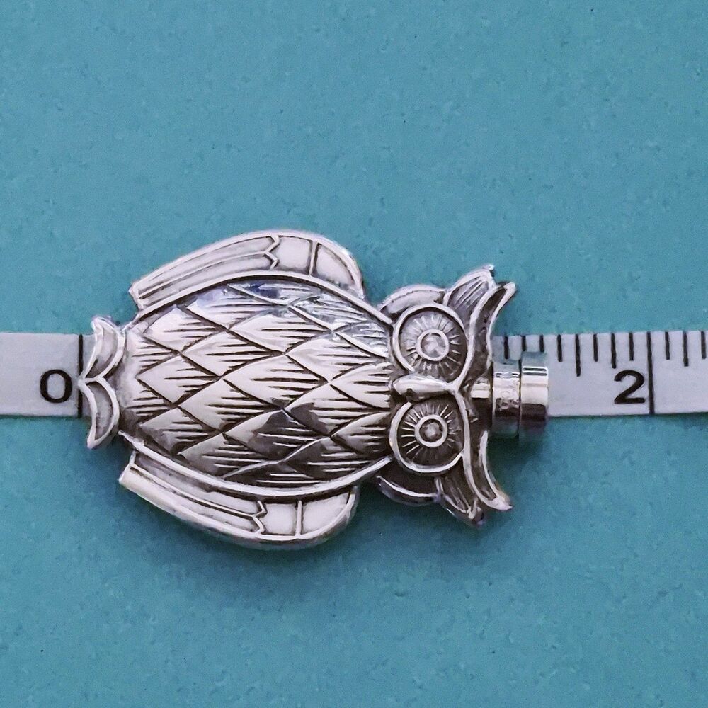 RARE Vintage Tiffany & Co. Sterling Silver Owl Perfume Bottle Decanter - Picture 6 of 7